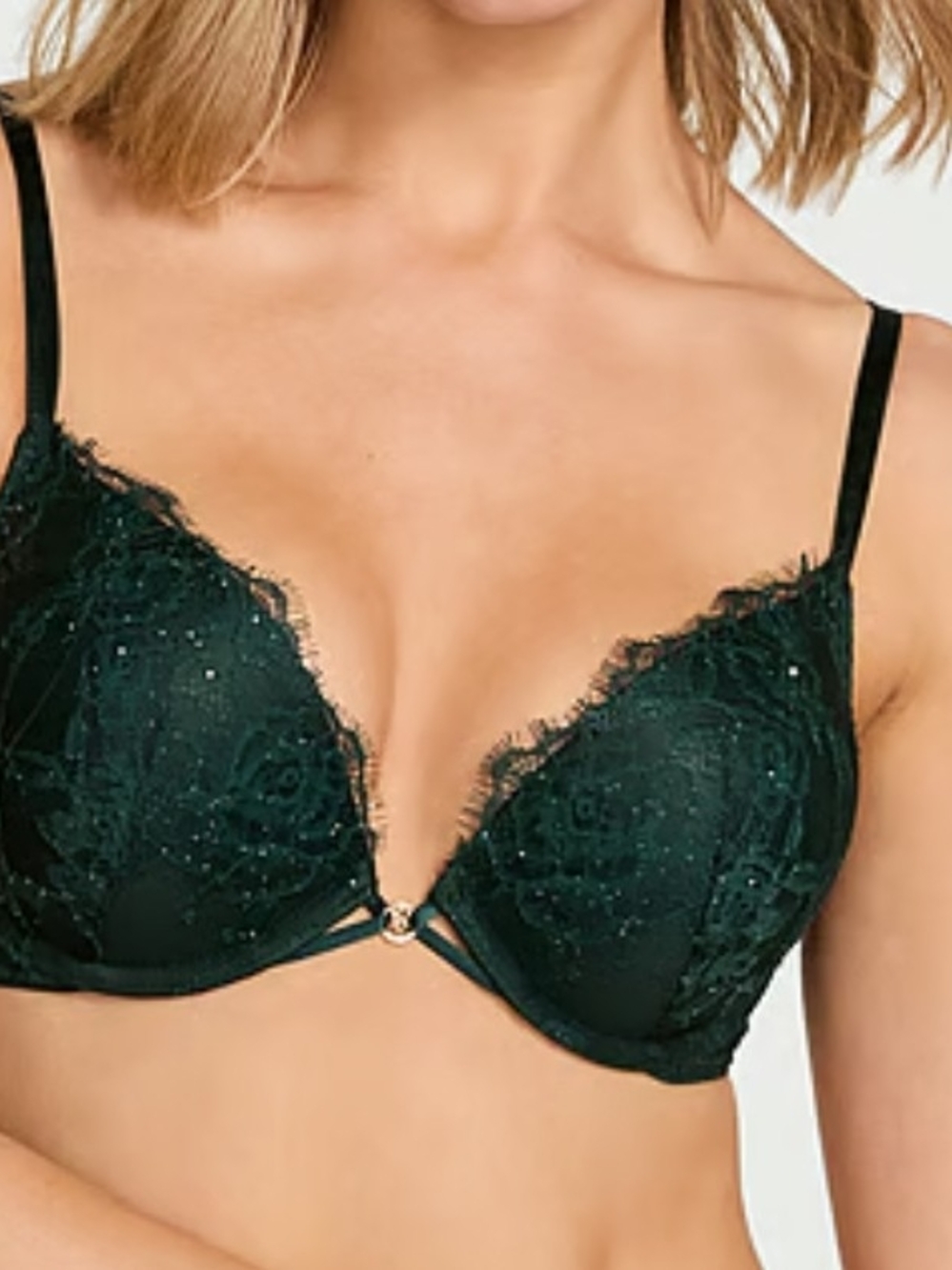 Lace Push-Up Bra in Dark Green Victoria Secret
